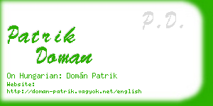 patrik doman business card